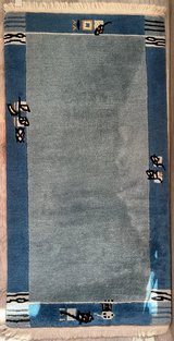 Medium Grade Handknotted Blue Rug in Stuttgart, GE