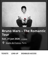 Bruno Mars concert tickets in Ramstein, Germany