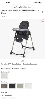 Pottery Barn Kids High Chair in Batavia, Illinois