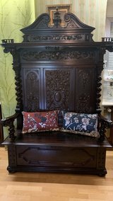 Bench from France in walnut wood 1880 in Baumholder, GE