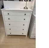 IKEA KOPPANG 5-Drawer Chest – White w/ Black Knobs in Okinawa, Japan