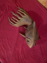 TEAK WOOD KOI FISH - $20.00 in Vacaville, California