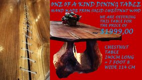 U.F.-ONE OF A KIND CHESTNUT WOOD TABLE 7FT8 in Ramstein, Germany