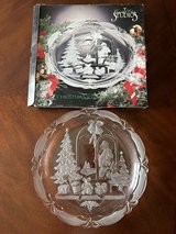 Vintage 1992 Crystal Clear Studios glass platter in Aurora, Illinois