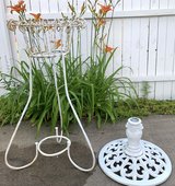 $10ea - White Metal Plant Stand -OR- Cast Iron Umbrella Stand in Joliet, Illinois