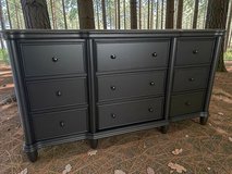 Large Bedroom Dresser Solid Wood Black Satin 68x18x38 New in Houston, Texas