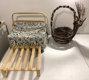 $10ea - Picnic Basket w/shelf -OR- Unique Rustic handmade Deer Basket Decor in Westmont, Illinois