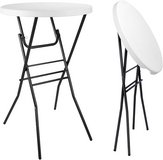 Folding Cocktail Table 28in Portable Folding Bar Height Table Round High Top Plastic & Steel Rem... in Joliet, Illinois