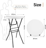 Folding Cocktail Table 28in Portable Folding Bar Height Table Round High Top Plastic & Steel in Chicago, Illinois
