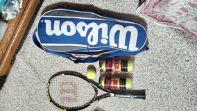 good cond Wilson stop slam tennis raket   with bag & balls in Okinawa, Japan
