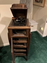 Edison record player with 48 cyclinder records in Aurora, Illinois