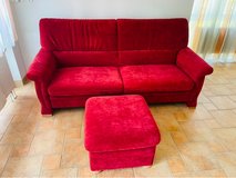 Beautiful Red Velvet Sofa/Couch in Stuttgart, GE