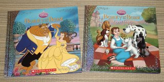 Set of 2 Disney Beauty and the Beast Hard Cover Storybook w Crafts, Activities and Glittery Boader in Morris, Illinois