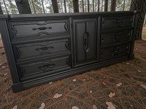 Huge Basset Dresser Chest Solid Wood Black Satin 72x19x32 9 Drawers New in Houston, Texas