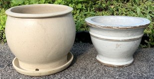 $18 - Set of 2 Large plant Pots - Ceramic & glazed Terracotta Clay Planters in Chicago, Illinois