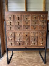 Vintage card catalog file cabinet in Moody AFB, Georgia