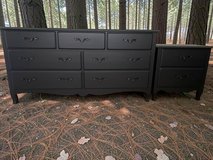Large Thomasville Dresser & Nightstand 2pc Bedroom Set Solid Wood Black Satin New in Houston, Texas