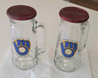 "2" Vintage Milwaukee Brewers "Mug O' Nuts" 7" Heavy Glass Mugs LIDS in Chicago, Illinois