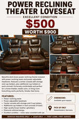 Power Reclining Home Theater Loveseat – Dual Voltage in Ramstein, Germany