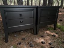 Huge Raymour & Flanigan Nightstands End Tables Solid Wood Black Satin 30x19x30 New in Houston, Texas