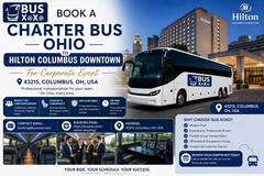 Book a Charter Bus Ohio to Hilton Columbus Downtown For Corporate Event in Columbus, OH in Houston, Texas