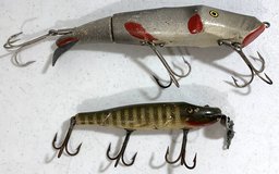 VTG 1940s Mud Puppy & CCBO Pikie Minnow 700 wood Crankbait Fishing Lures in Bolingbrook, Illinois