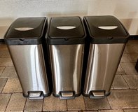 3 Trash cans with lid and removable bins in Ramstein, Germany