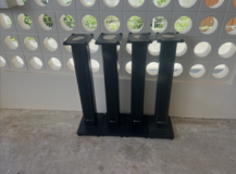 Rockville wooden speaker stands in Okinawa, Japan