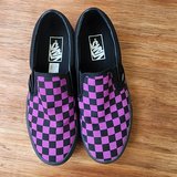Vans Unisex Slip On Checkered Purple and Black Shoes in Kingwood, Texas