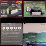 NEW Brookstone Solar Powered LED Flashlight & Bluetooth Speaker / Power Bank in Lawton, Oklahoma