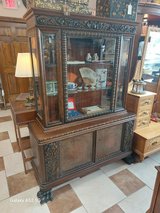 Walnut Large Claw Foot Carved Bavarian China Cabinet in Fort Leonard Wood, Missouri