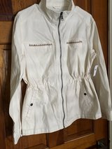 New Old Navy Medium Cream Cotton Utility Jacket with Aztec Trim in Batavia, Illinois