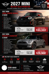 2027 MINI Cooper S & JCW | PROMOTIONS | From $29,900 in Ramstein, Germany