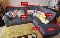 Family sized L-shape sectional sofa in Okinawa, Japan