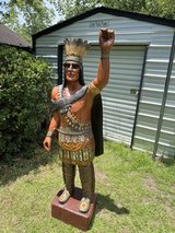 Life-size carved wood "Cigar Store Indian" statue in Moody AFB, Georgia