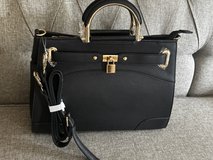 New JustFab Black Purse with Gold Lock Detail in Chicago, Illinois