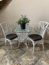 glass top patio or small bistro set in Houston, Texas