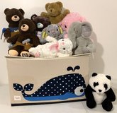 $15 Bundle* The 3 Sprouts Whale Toy Box Storage Chest & 9 Stuffed Animals in Chicago, Illinois