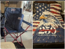 Limited Edition USA 250th Anniversary Set – Folding Camp Chair & Comforter in Lawton, Oklahoma