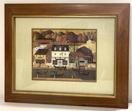 Wall Art - Vintage "Village Square" framed print by Charles Wysocki in Joliet, Illinois