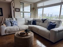 Living Spaces Power Reclining Cream Bouclé Sectional – Like New! in Vista, California