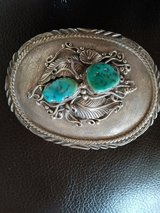 SILVER/TURQUOISE  BELT BUCKLE in 29 Palms, California