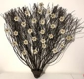 Wall Art - Bouquet of Natural branches & Metal Flowers - 32"W x 30"H *EUC* in Joliet, Illinois