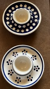 6 Polish pottery egg cups in Ramstein, Germany