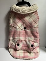 Medium Pink Plaid Dog Coat in Alamogordo, New Mexico