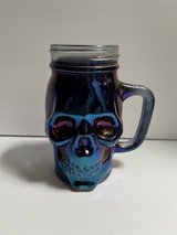 Rainbow Skull Glass Mug/Jar in Alamogordo, New Mexico