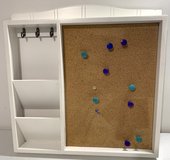 Mail & Key Wall Organizer w/ Cork Board & Hooks - 16.5"W x 16"H in Joliet, Illinois