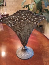 Vintage Metal Fan Shape Vase  (Classical Victorian) in Alamogordo, New Mexico