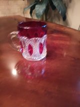 Antique century 1900 ruby stained childs souvenir mug from Worlds Fair in Alamogordo, New Mexico