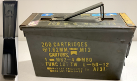 Vintage EMPTY US Military Metal Ammo Box / Canister in Orland Park, Illinois